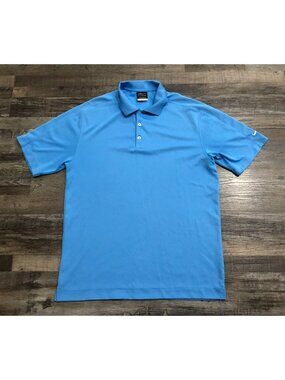 Nike Golf Mens Medium Blue Short Sleeve Dri Fit Polo Shirt